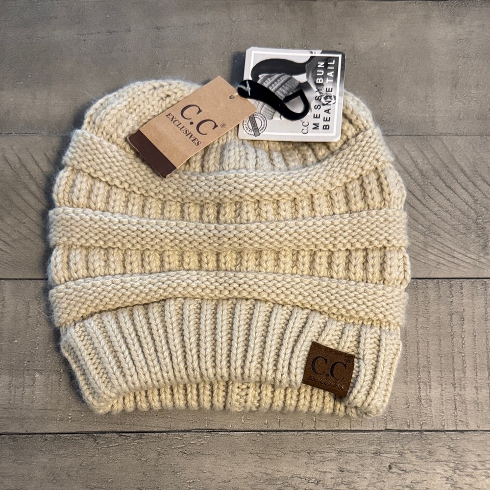 C.C Exclusive Beige Knit Beanie